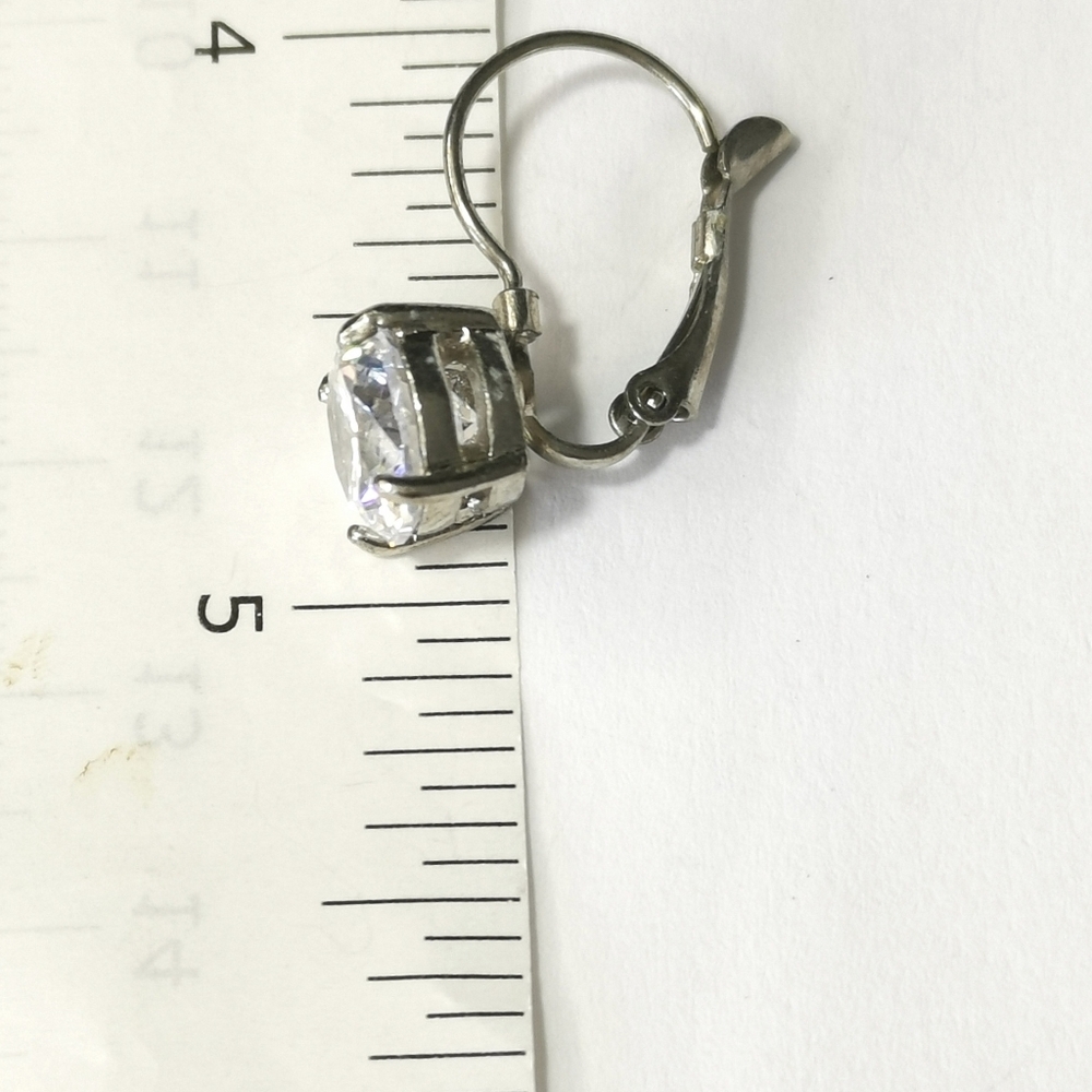 Vintage 2ct Cz Drop earrings Leverback - Picture 4 of 5